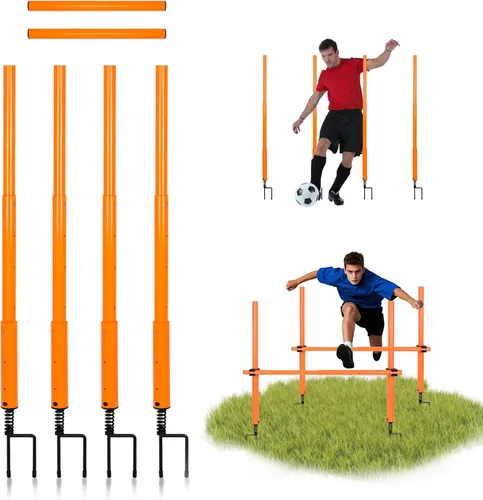Vista 9 de Hikeen Bastones de fútbol de longitud ajustable, obstáculos de entrenamiento de agilidad y obstáculo de fútbol para adolescentes, entrenamiento