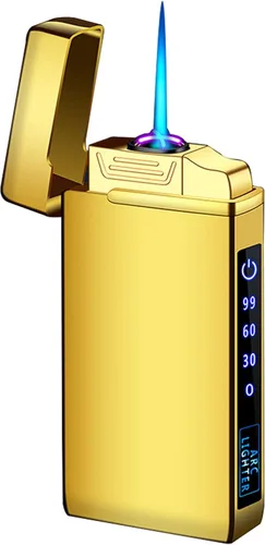 Vista 13 de Encendedor electrónico de llama de chorro 2 en 1, recargable de butano eléctrico USB, recargable por USB, de alta calidad a prueba de viento