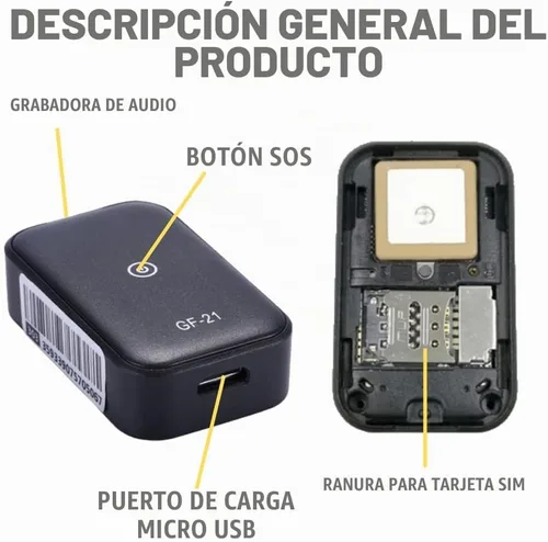 Vista 2 de Rastreador GPS - Mini grabadora activada por voz Grabación de audio en tiempo real WiFi/GSM