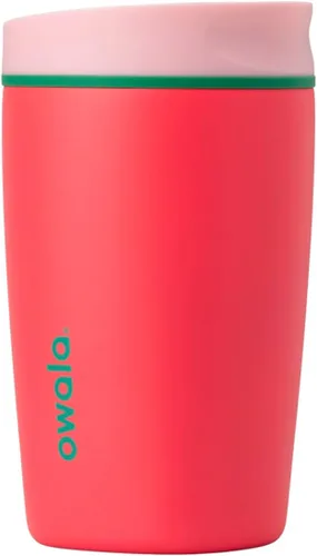 Vista 29 de Owala SmoothSip Slider - Vaso de café aislado de acero inoxidable, reutilizable, taza de café helado, taza de viaje para café caliente, sin BPA, 12