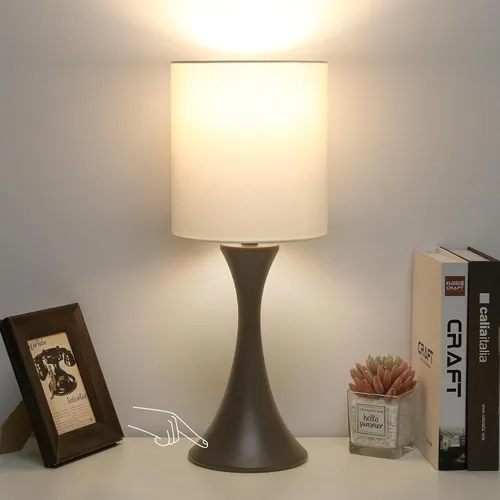 Vista 13 de Lámpara táctil para dormitorio, lámpara de mesa dorada regulable en 3 vías con pantalla estrellada negra, lámpara decorativa de mesita de noche Base