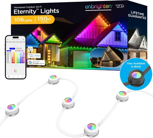 Vista 10 de Enshine Eternity - Luces permanentes para exteriores, 50 pies, 36 luces