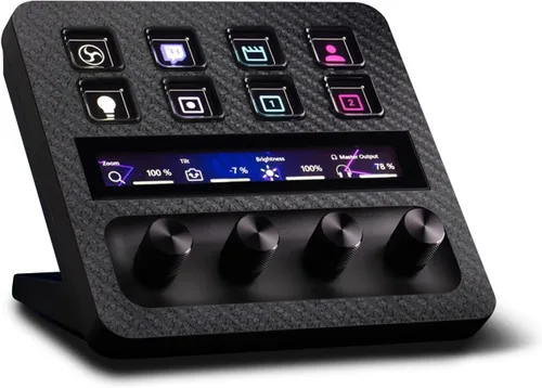 Vista 33 de MightySkins - Piel de fibra de carbono compatible con Elgato Stream Deck + madera gris Acabado de fibra de carbono texturizado protector