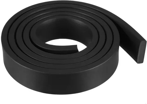 Vista 53 de uxcell Tira de sello de goma rectangular maciza, 0.197 in de ancho, 0.118 in de grosor, 3.3 ft de largo, color negro