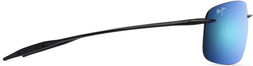 Vista 3 de Maui Jim Unisex Breakwall Rectangular Sunglasses Polarizado Hawaii negro/azul brillante