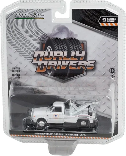 Vista 2 de Greenlight 46090-A Dually Drivers Series 9 - 1968 Chevy C-30 Dually Wrecker - Servicio Postal (US PS) Escala 1:64