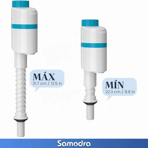 Vista 4 de SAMODRA Válvula silenciosa de llenado de inodoro, nivel de agua ajustable, kit de repuesto de válvula de descarga de alto rendimiento, antisifón