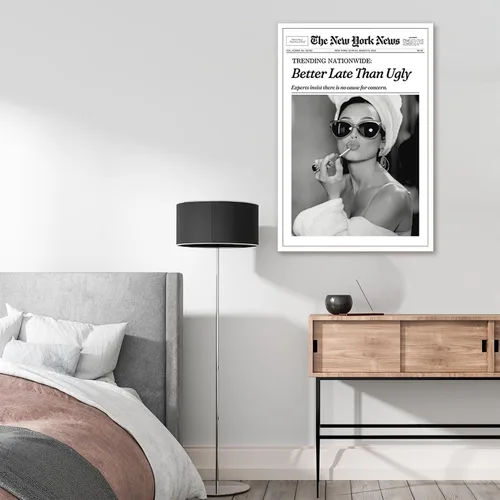 Vista 2 de FBKDVC Funky Girl - Póster estético de preppy, lienzo moderno en blanco y negro, arte de pared, póster de periódico para mujeres, impresión
