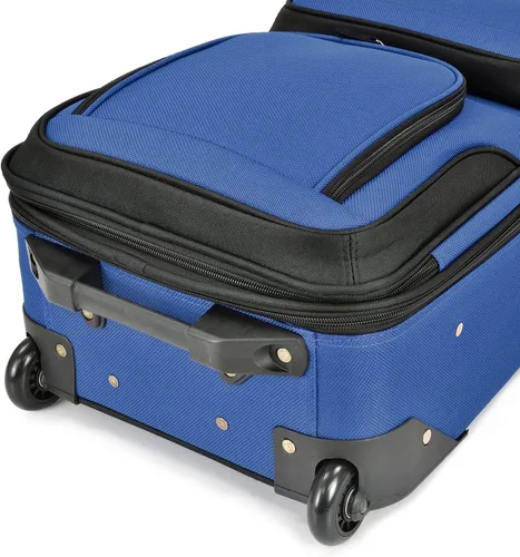 Vista 7 de Juego de maletas para equipaje de mano con ruedas, expandible, ligero U.S Traveler Rio (15 pulgadas y 21 pulgadas), Azul Royal), US5600