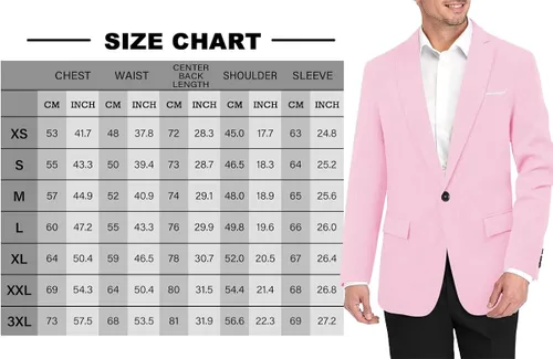 Vista 6 de YRW Chaqueta de traje casual para hombre, chaqueta deportiva ligera con un botón, tallas S-3XL