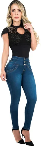Vista 4 de Fiorella Shapewear Levantador de Butt Mujeres Jeans de Alta Altura Cintura Push Up Levanta Cola Pantalones Colombianos 512DB