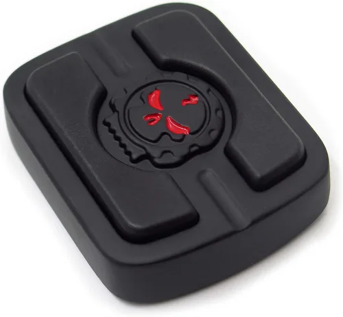 Vista 3 de XKH-Black Skull - Almohadilla de pedal de freno pequeña compatible con Night Train EFI FXSTBI Springer Softail FXSTS Softail Custom FXSTC Softail