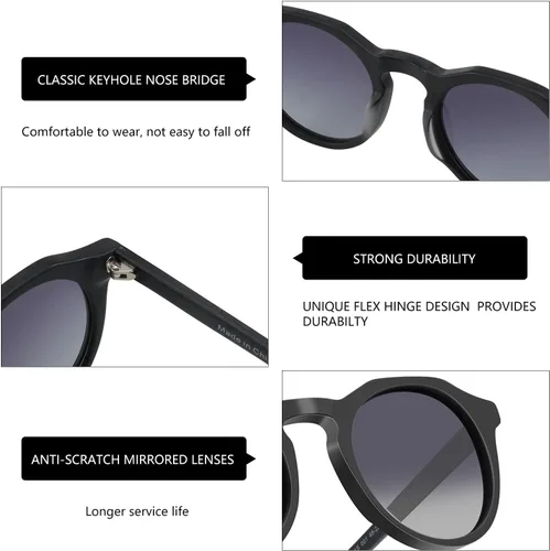 Vista 69 de ZENOTTIC Gafas de sol polarizadas redondas vintage para hombres y mujeres con protección UV400