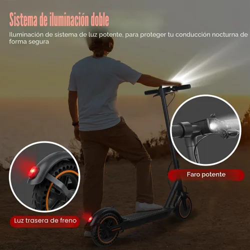Vista 6 de Electric Scooter, 500W Motor, Up to 17-20MPH &19-21 Miles, Commuter Escooter, Foldable E-Scooter for Adults with APP and Dual Braking System