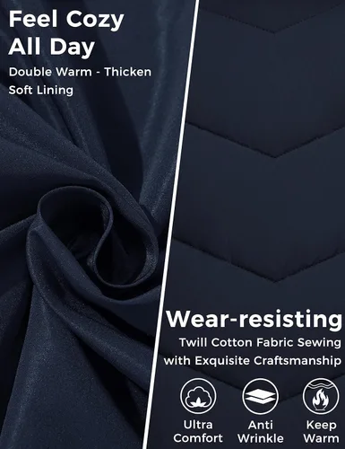 Vista 4 de Wantdo - Abrigos de invierno acolchados con capucha de vellón para mujer, chaqueta puffer cálida