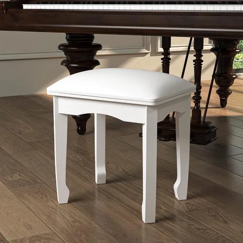 Vista 3 de Taburete cuadrado para tocador, banco de maquillaje de algodón de alta elasticidad, moderno taburete acolchado para piano para sala de maquillaje