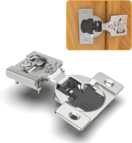 Vista 8 de Chibery Paquete de 10 bisagras ocultas de cierre suave 4D de 1 pulgada para puerta de marco facial, velocidad de cierre ajustable, bisagras