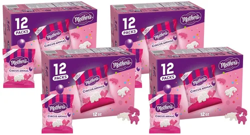 Vista 8 de Mother's Original Circus Animal, galletas de animales esmeriladas con chispas de arcoíris, 10 paquetes, 1 onza cada una