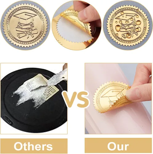 Vista 6 de CRASPIRE 408 sellos de certificado en relieve de 2 pulgadas con texto en relieve «You Make a Difference» («You Make a Difference») Sellos en relieve
