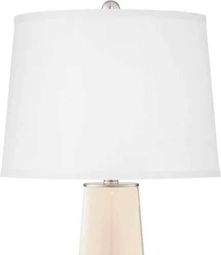 Vista 3 de Color + Plus Leo - Juego de 2 lámparas de mesa de cristal blanco leche al vapor de 29 1/2 pulgadas