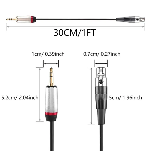 Vista 7 de CERRXIAN Mini XLR hembra a 0.138 in cable de audio estéreo de 3 pines Mini XLR hembra a 1/8 pulgadas TRS cable adaptador conector para conversión