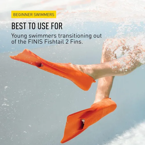 Vista 6 de FINIS Booster Swim Fins for Kids - Floating Rubber Fins - Teaches Kick Technique - Open-Toe Design - Comfortable Fit