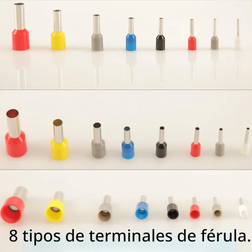 Vista 3 de Juego de terminales con casquillos de alambre de 900 piezas - 8 tipos de conectores AWG 22-7, surtido de terminales de punta, conector de engaste