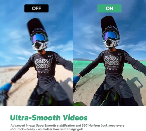 Vista 3 de AKASO Cámara de acción 360° resistente a la intemperie 360° - Video de 5.7K 360 con sensores de 1/2 pulgada de 48 MP, foto 360 de 72 MP, palo selfie