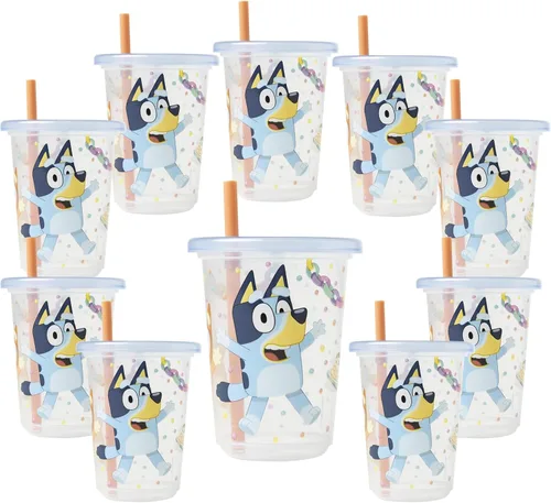 Vista 14 de The First Years Bluey Take & Toss Vasos con Pajita para Niños Pequeños - Vasos Sippy a Prueba de Derrames para Niños Pequeños con Tapas que se