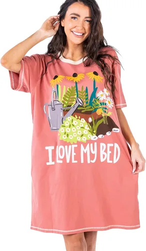 Vista 14 de Lazy One Camisones para mujer, lindo camisón para mujer, diseños de animales Camisón azul Bear Hug