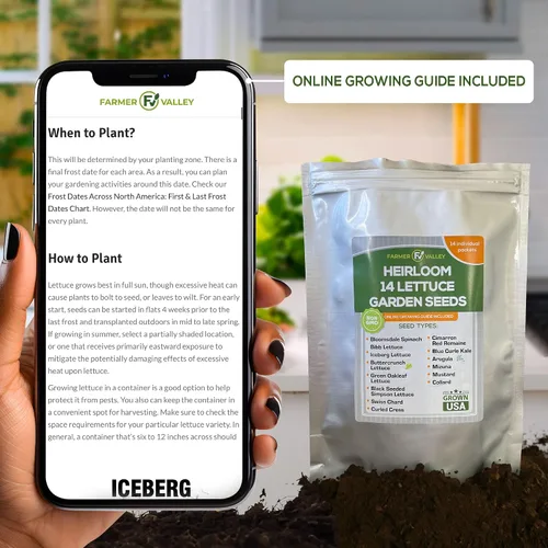 Vista 6 de Semillas de jardín de lechuga y ensalada para plantar, más de 6400 semillas de verduras cultivadas en Estados Unidos sin OMG para cultivo doméstico