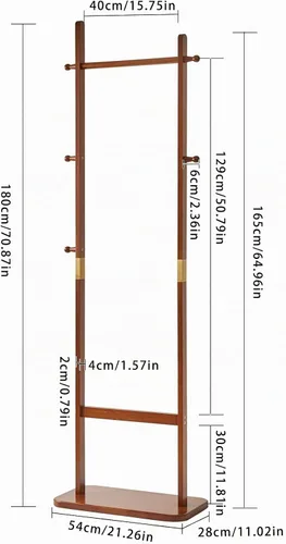 Vista 6 de Aibiju - Perchero de abrigos con soporte en forma de árbol y base muy resistente, estante de ropa independiente pequeño y resistente, perchas
