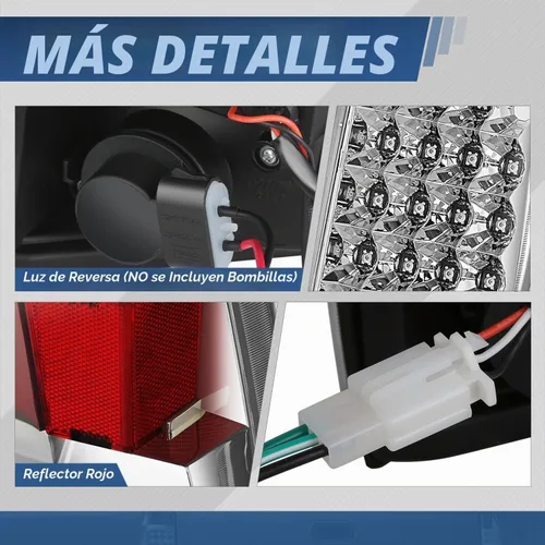 Vista 7 de Juego de luces traseras LED para Chevy GMC series C/K, Transparente (Chrome Clear)