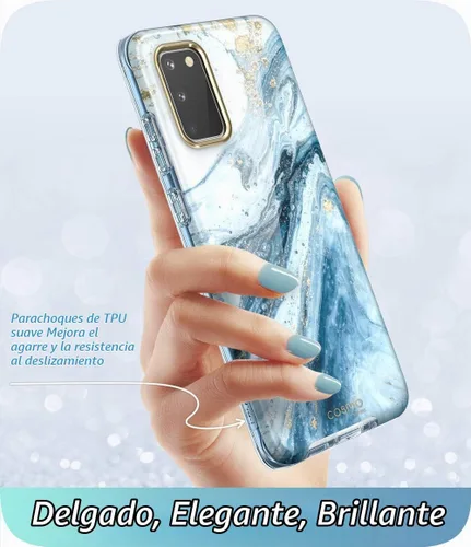 Vista 3 de i-Blason Cosmo Series - Carcasa para Samsung Galaxy S20 5G (versión 2020), diseño protector contra golpes, delgado y elegante sin protector de Azul