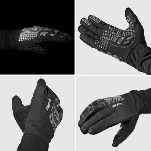 Vista 3 de GripGrab Guantes de bicicleta acolchados de gel para primavera y otoño, resistentes al viento, guantes de ciclismo térmicos para clima frío, guantes