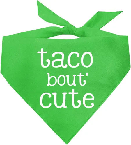 Vista 8 de Taco Bout' - Bandana para perro 100% algodón triángulo ajustable Hecho en Estados Unidos Cinco de Mayo Divertido accesorio de comida Negro