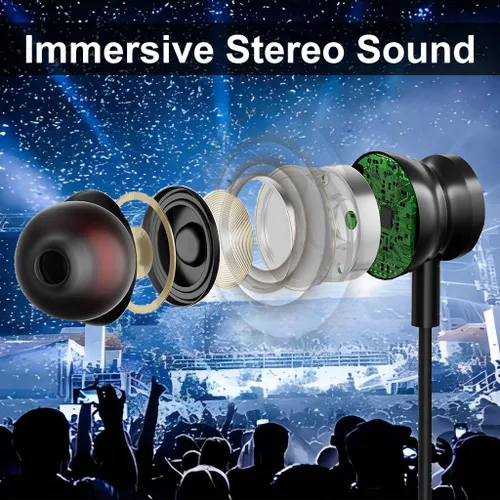 Vista 2 de USBC - Auriculares para Samsung S25 Ultra S24 S23 Fe S22+, tipo C con micrófono HiFi estéreo control de volumen en el oído USB C auriculares