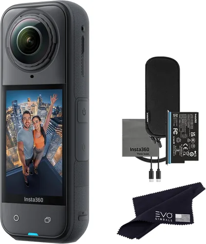 Vista 9 de Insta360 X5 - Cámara de acción impermeable 360 con sensores de 1/1.28", video HDR 360 de 8K, foto de 72 MP, lente única 4K a 60 fps, rendimiento