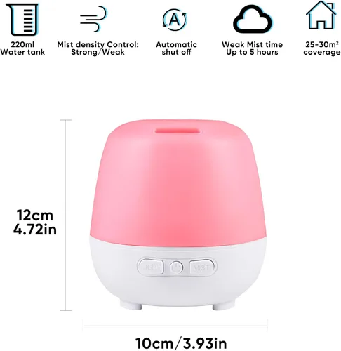 Vista 2 de HAPPTWS Difusor de aceite esencial de 7.4 fl oz, difusores mejorados para aceites esenciales, difusor de aromaterapia, humidificador de niebla fría
