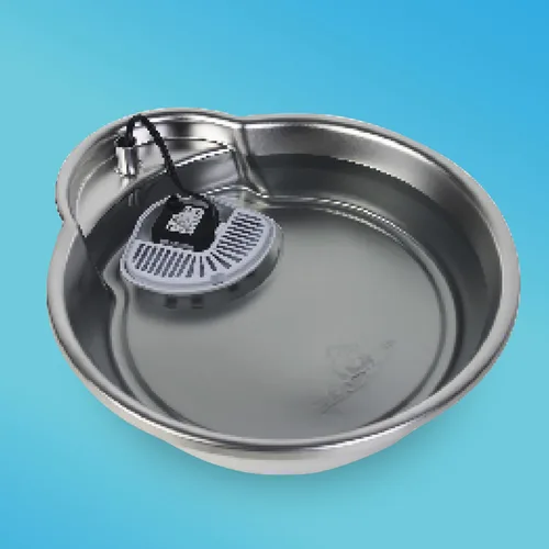 Vista 4 de Pioneer Pet Gran fuente de acero inoxidable para perros, Plateado