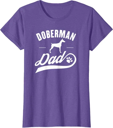 Vista 24 de Doberman Dad - Camiseta para amante del dueño del perro, Negro, S