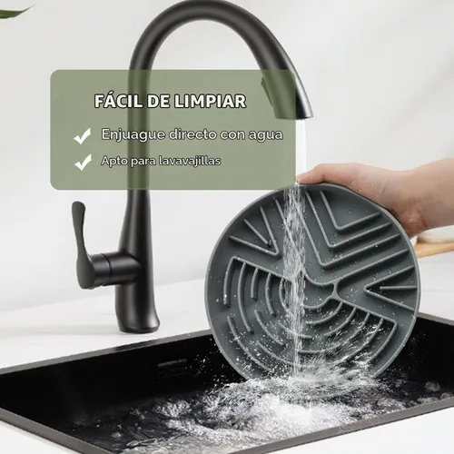 Vista 4 de Lesipee Tazón de Alimentación Lenta para Perros Grandes y Pequeños, Tazón de Comida para Perros Tipo Rompecabezas Anti-Asfixia con Base Gris