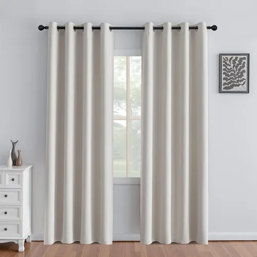 Vista 45 de IGEMAEVE Cortinas opacas de tamaño personalizado para dormitorio, 100 % opacas, 1 panel, aislamiento térmico, cortinas de oscurecimiento