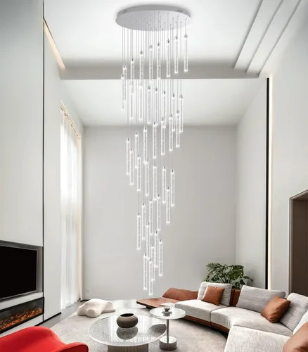 Vista 20 de Candelabros de cristal modernos de 1 luz LED regulable Iluminación colgante para isla de cocina, comedor, pasillo