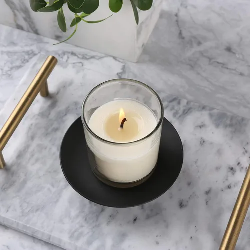 Vista 6 de Portavelas decorativo de hierro negro, juego de 3, soporte de vela para velas LED y cera