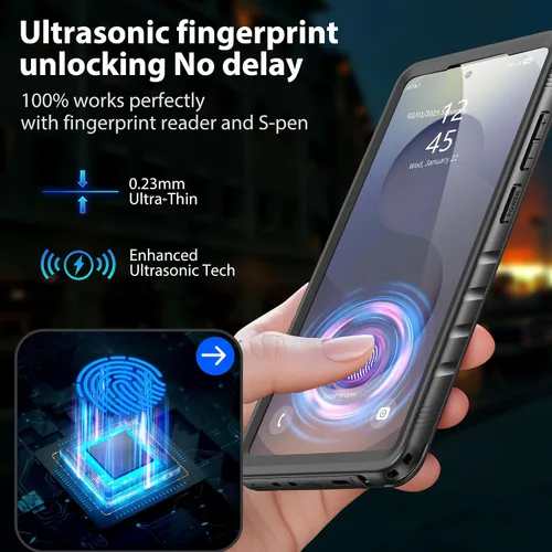 Vista 6 de SPORTLINK - Funda impermeable para Samsung Galaxy S25 Ultra, protector de pantalla integrado a prueba de golpes y polvo, cubierta protectora