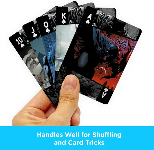 Vista 4 de Aquarius DC Comics - Juego de cartas de Batman tamaño estándar, baraja temática con 52 diseños de cómics únicos, regalo de mercancía coleccionable