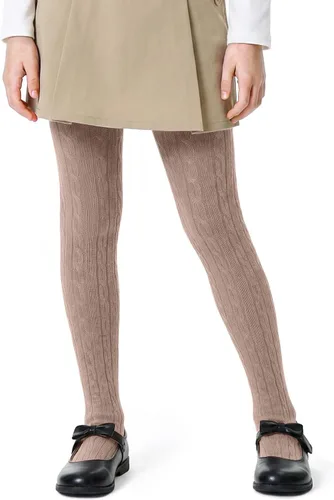Vista 10 de Century Star Girls School Cotton Cable Knit Tights Winter Warm Stockings Blanco