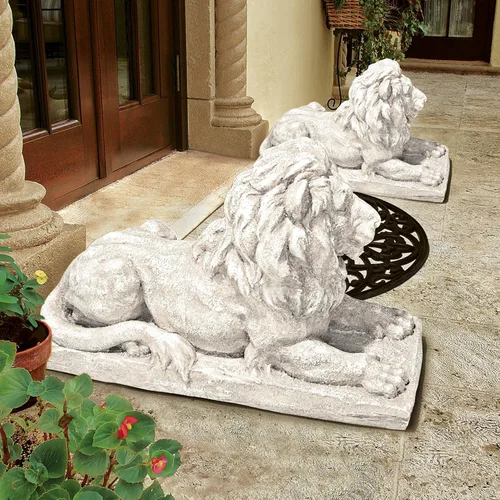 Vista 3 de Design Toscano Lyndhurst Manor Lion Sentinel Statue: juego de dos