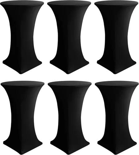 Vista 10 de HolidayIdeas Fundas para Mesa de Cóctel, Paquete de 2 - Manteles de Cóctel de Spandex Elástico Ajustado con Esquinas Cuadradas